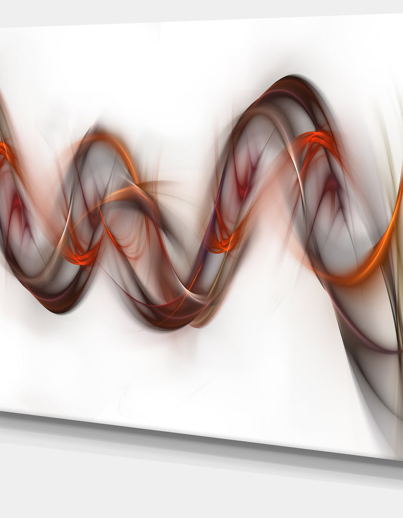 DesignQ Tangled Brown Silver Waves - Abstract Digital Art Canvas Print