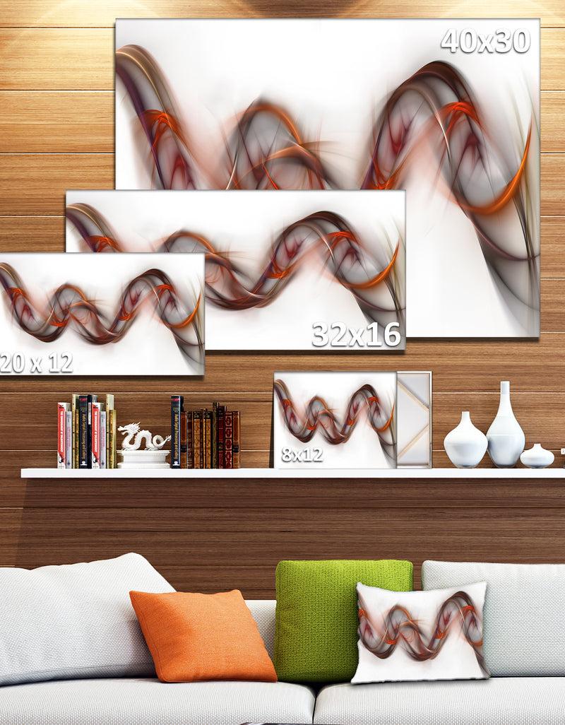 DesignQ Tangled Brown Silver Waves - Abstract Digital Art Canvas Print