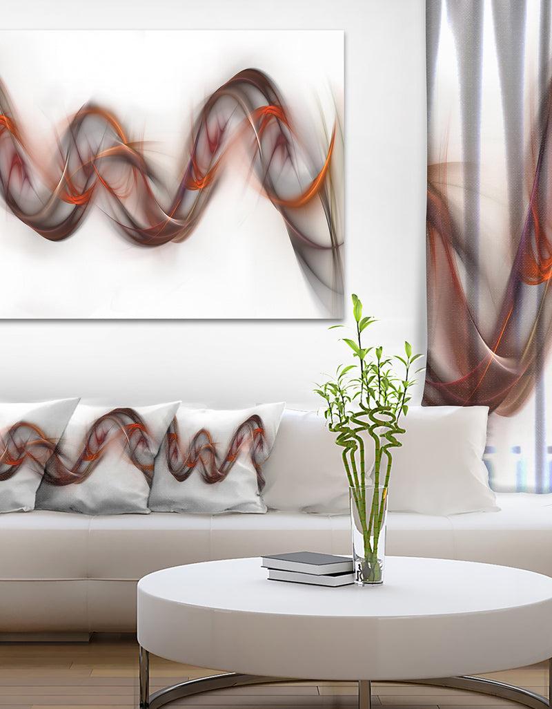 DesignQ Tangled Brown Silver Waves - Abstract Digital Art Canvas Print