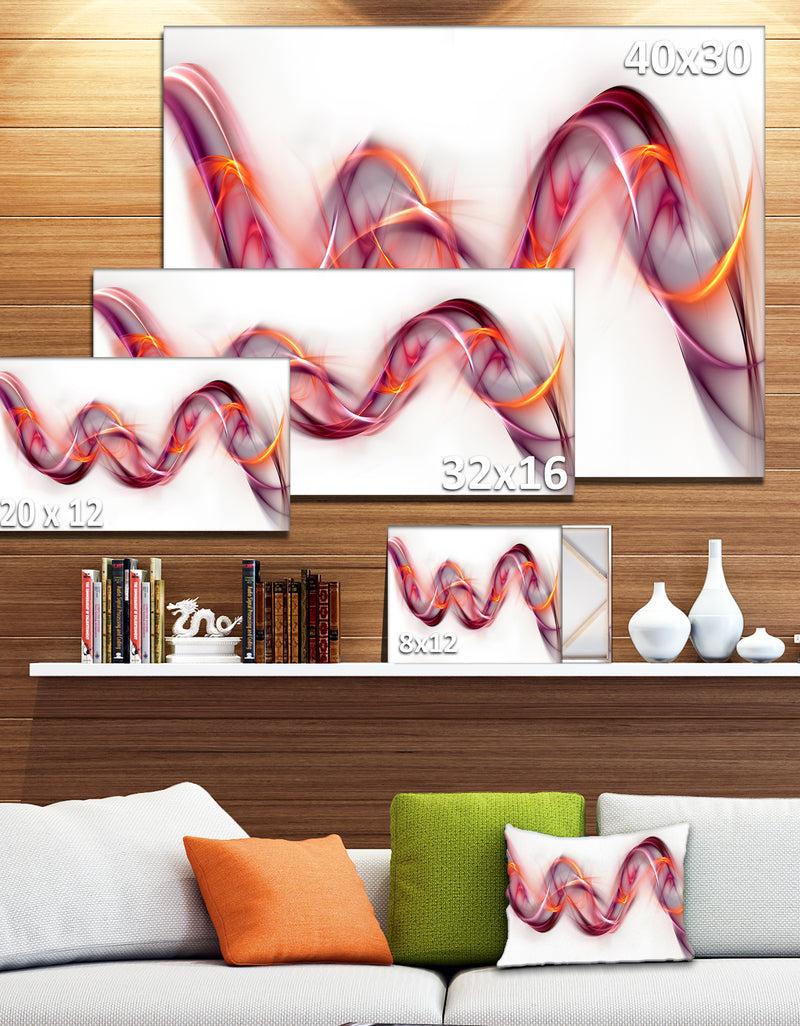DesignQ Tangled Pink Gold Waves - Abstract Digital Art Canvas Print