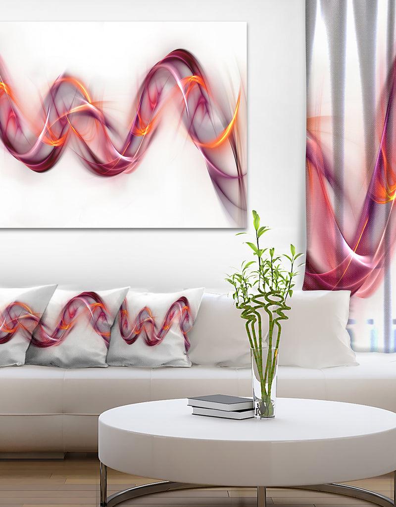 DesignQ Tangled Pink Gold Waves - Abstract Digital Art Canvas Print