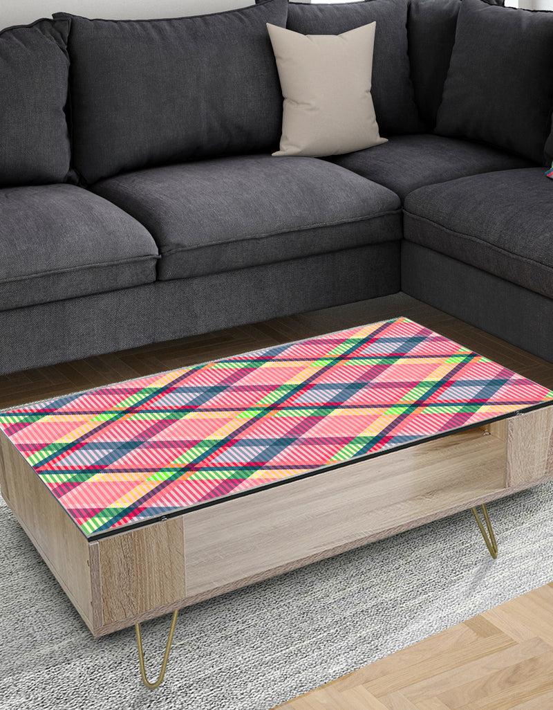 DesignQ Tartan Geometrical Texture I - Glam Coffee Table