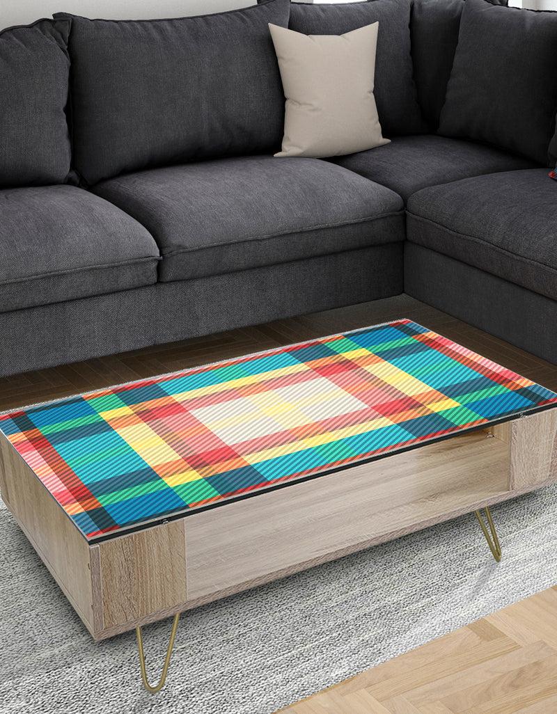 DesignQ Tartan Geometrical Texture III - Glam Coffee Table