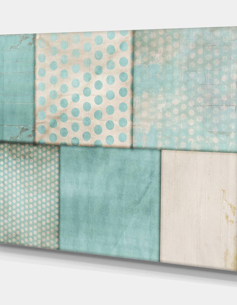 DesignQ Teal Print Collage - Mid-Century Modern Gallery-wrapped Canvas
