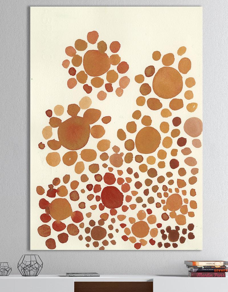 DesignQ Terracota Petals Outburs - Mid-Century Modern Canvas Art Print