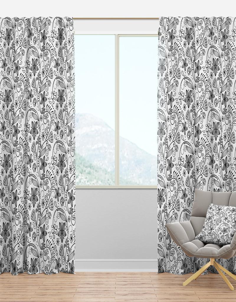 DesignQ Texture in A Flower Design - Bohemian & Eclectic Curtain Panels
