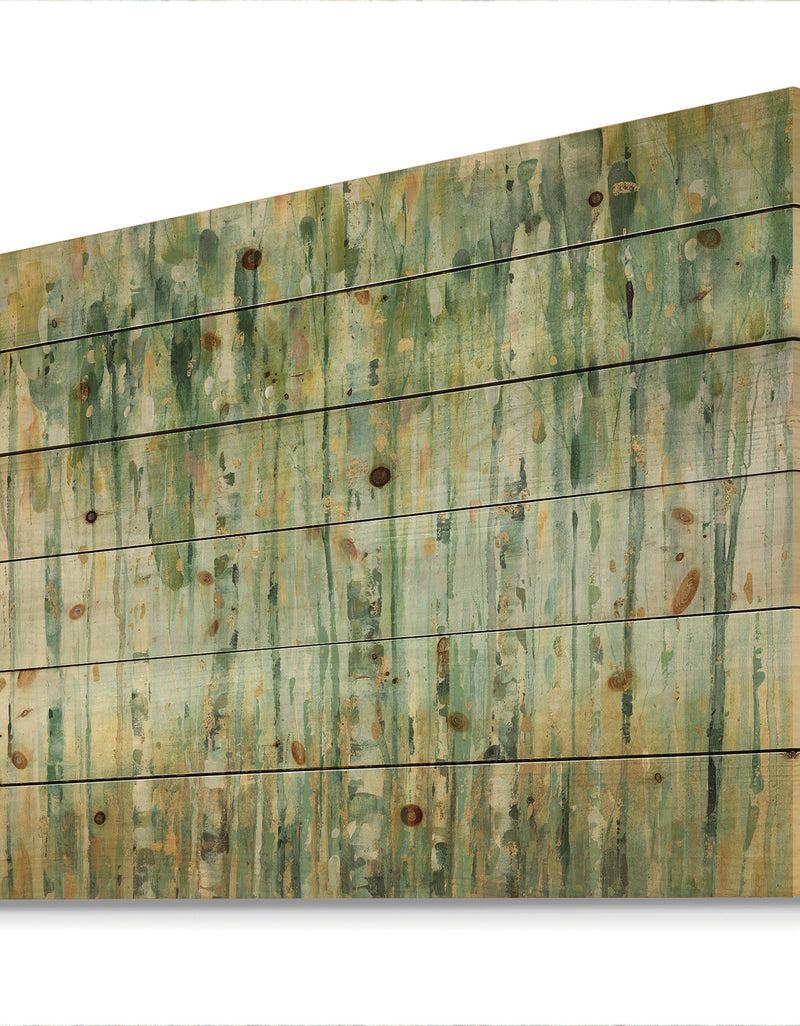 DesignQ The Birch Forest II - Traditional Print On Natural Pine Wood