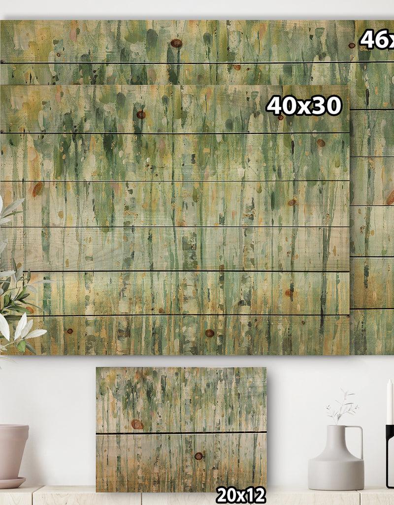 DesignQ The Birch Forest II - Traditional Print On Natural Pine Wood