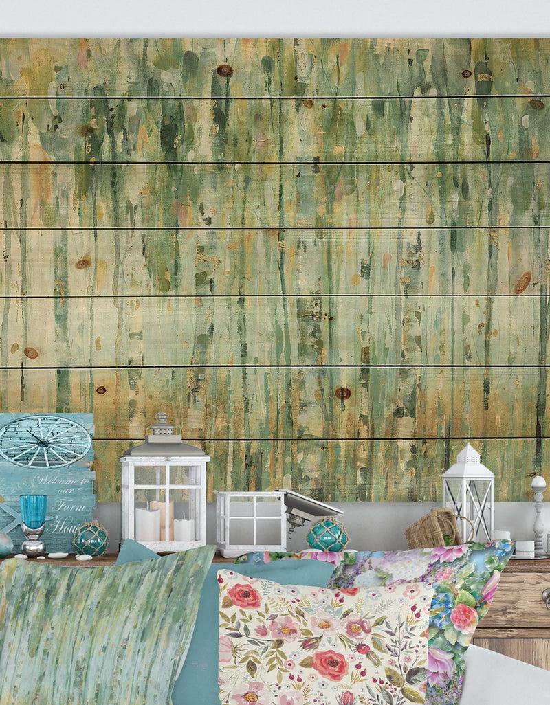 DesignQ The birch Forest II - Traditional Print on Natural Pine Wood