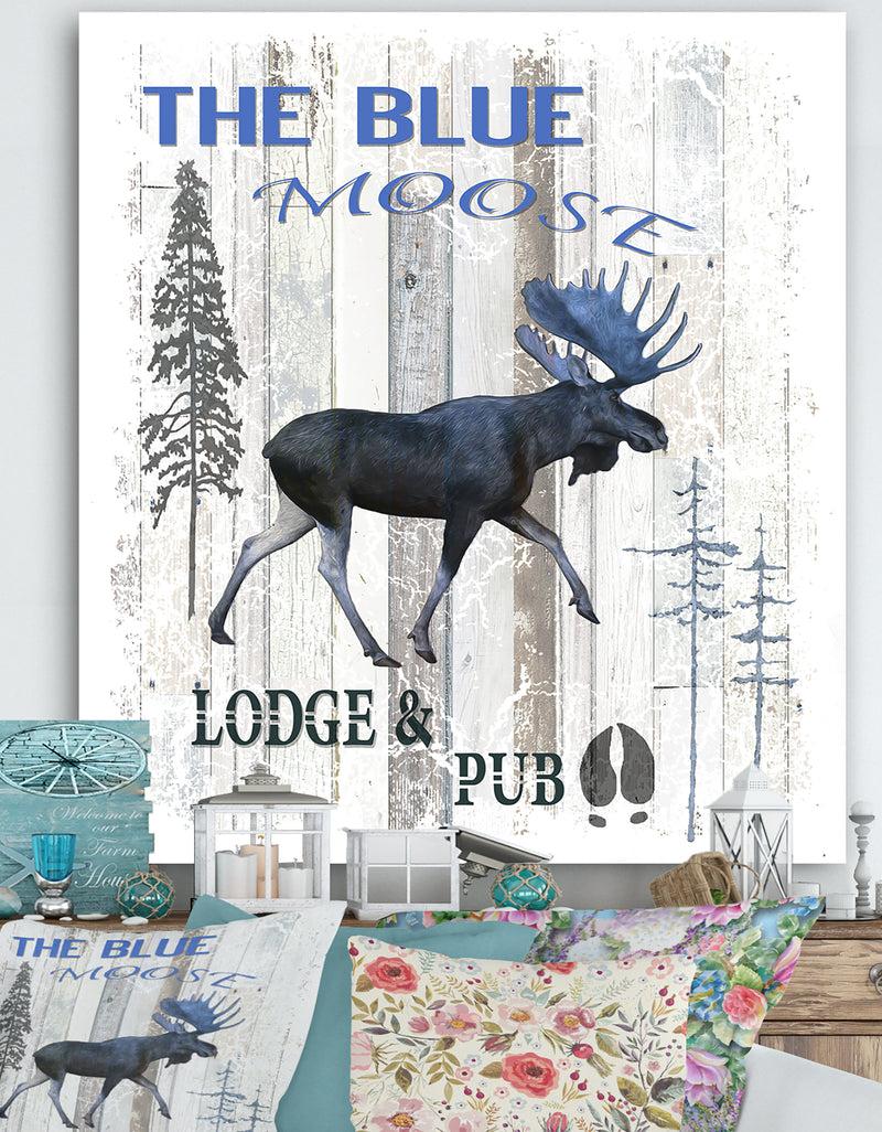 DesignQ The Blue Moose - Cottage Gallery-wrapped Canvas