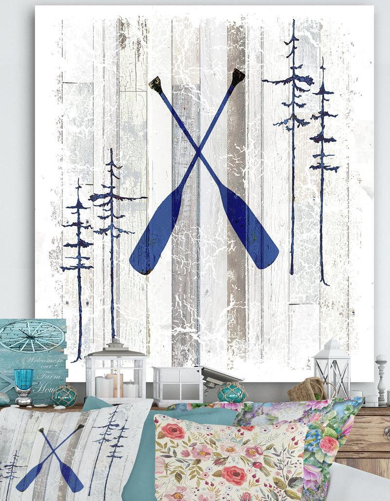 DesignQ The Blue Moose - Oars - Cottage Canvas Wall Art
