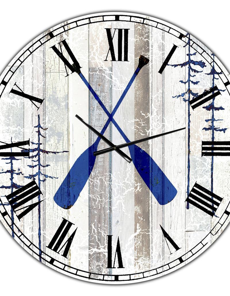 DesignQ The Blue Moose - Oars - Oversized Cottage Wall Clock