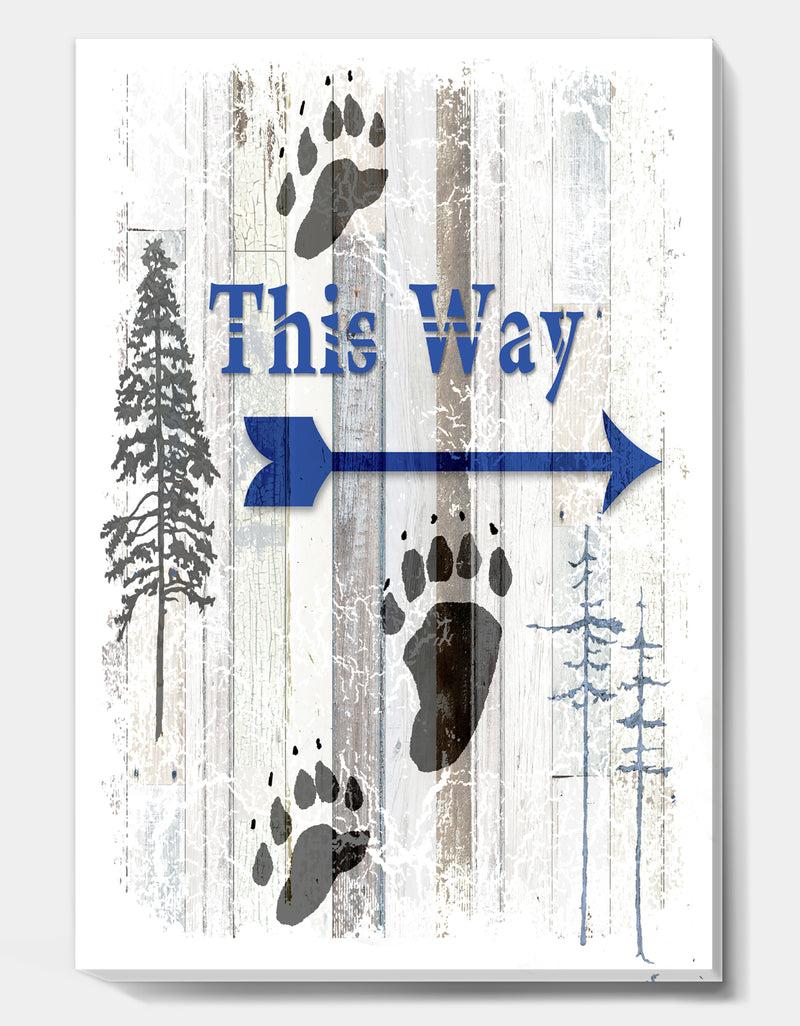 DesignQ The Blue Moose - This Way II - Cottage Canvas Art Print