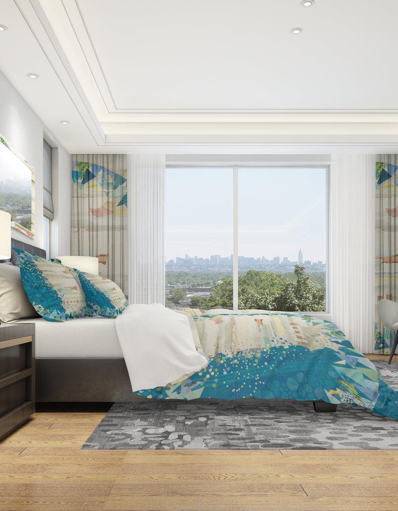 DesignQ The Calm Indigo Stripes - Geometric Duvet Cover Set