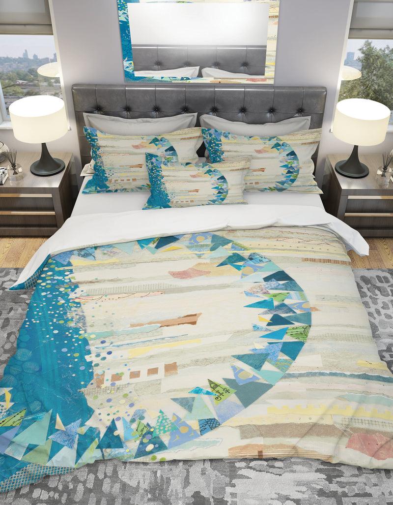 DesignQ The Calm Indigo Stripes - Geometric Duvet Cover Set