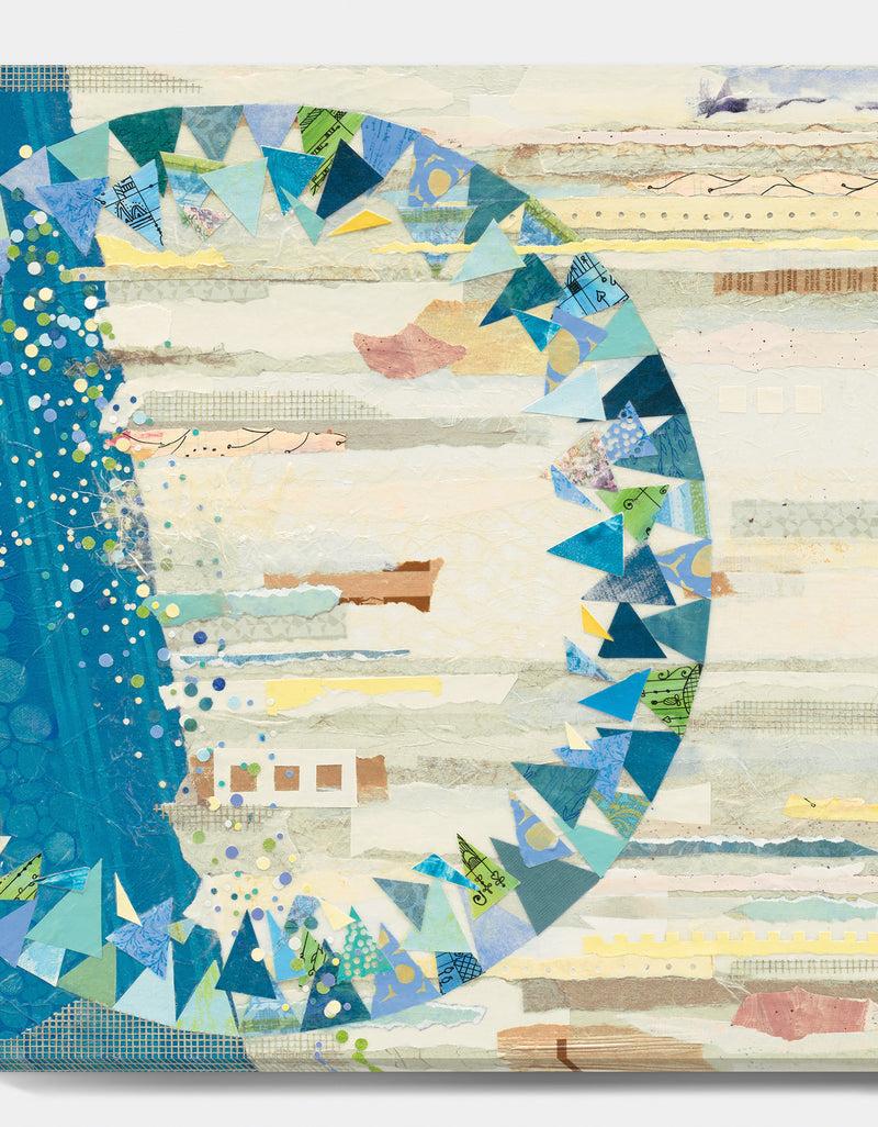 DesignQ The Calm Indigo Stripes - Modern & Contemporary Premium Canvas Wall Art