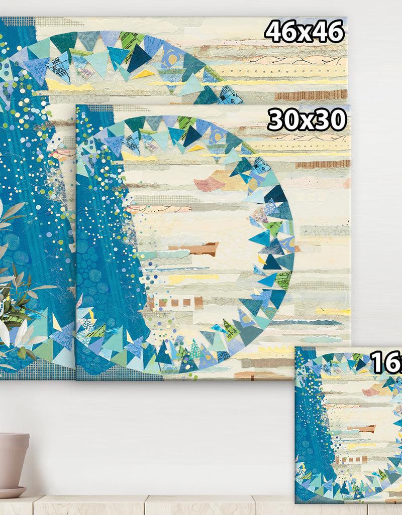 DesignQ The Calm Indigo Stripes - Modern & Contemporary Premium Canvas Wall Art