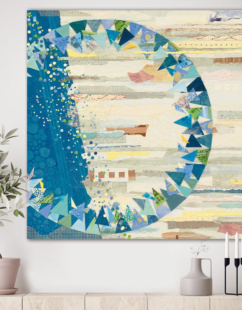 DesignQ The Calm Indigo Stripes - Modern & Contemporary Premium Canvas Wall Art