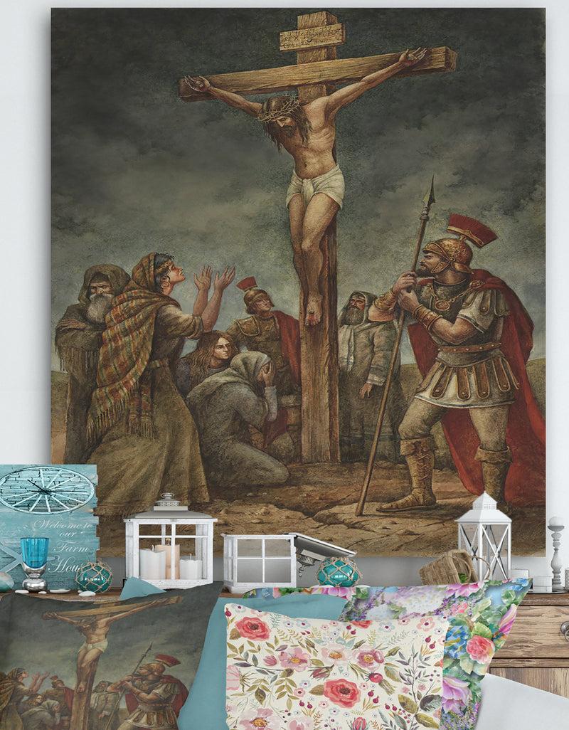 DesignQ The Crucifiction Of Jesus - Traditional Premium Canvas Wall Art