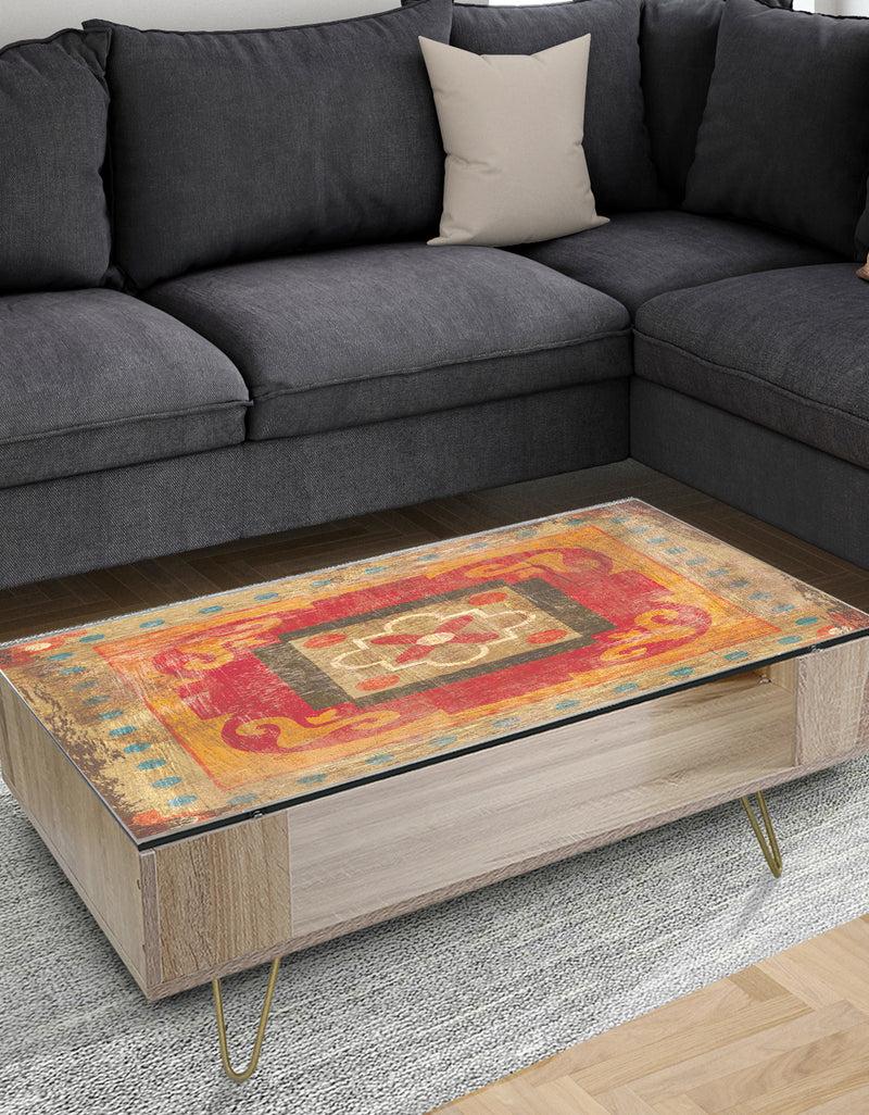 DesignQ The Curated Nomad Arca 'Moroccan Orange Tiles Collage II - Traditional Coffee Table