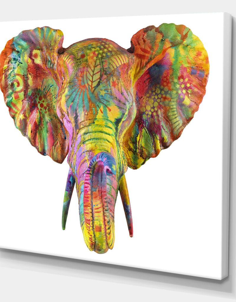 DesignQ The Curated Nomad 'Rainbow Elephant - Modern And Contemporary Canvas Art Print