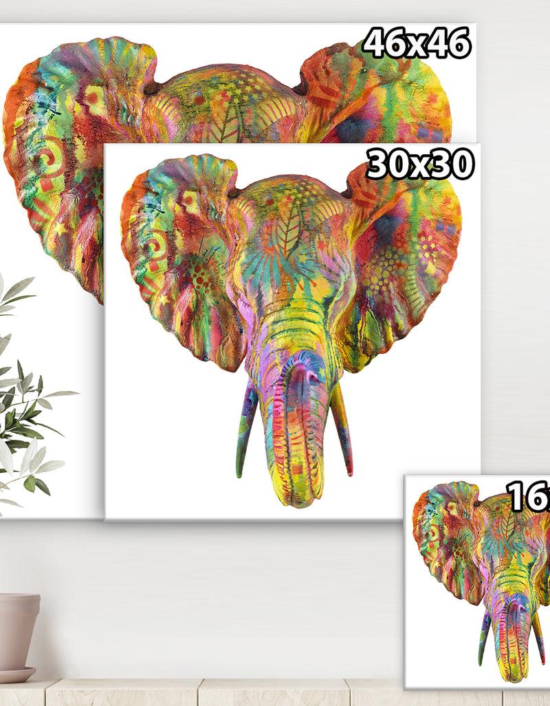 DesignQ The Curated Nomad 'Rainbow Elephant - Modern And Contemporary Canvas Art Print