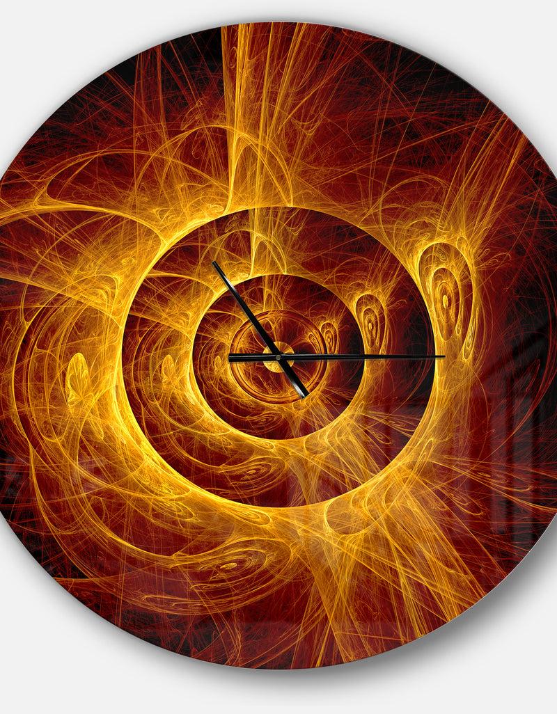 DesignQ The Flashing Yellow Flame - Oversized Modern Wall CLock