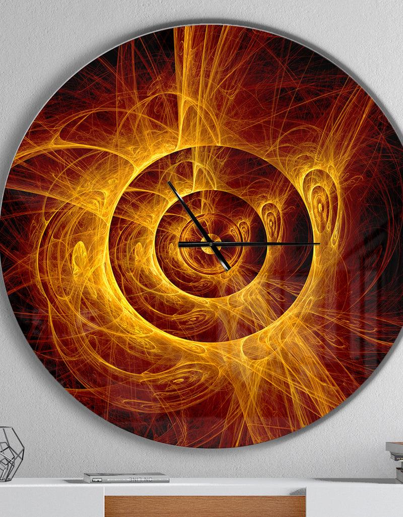 DesignQ The Flashing Yellow Flame - Oversized Modern Wall CLock
