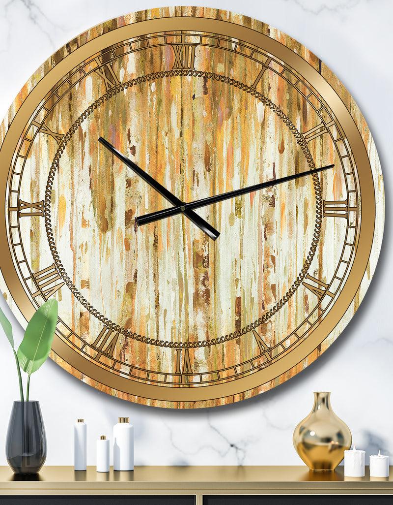 DesignQ The Forest I Fall Crop - Glam Large Wall CLock