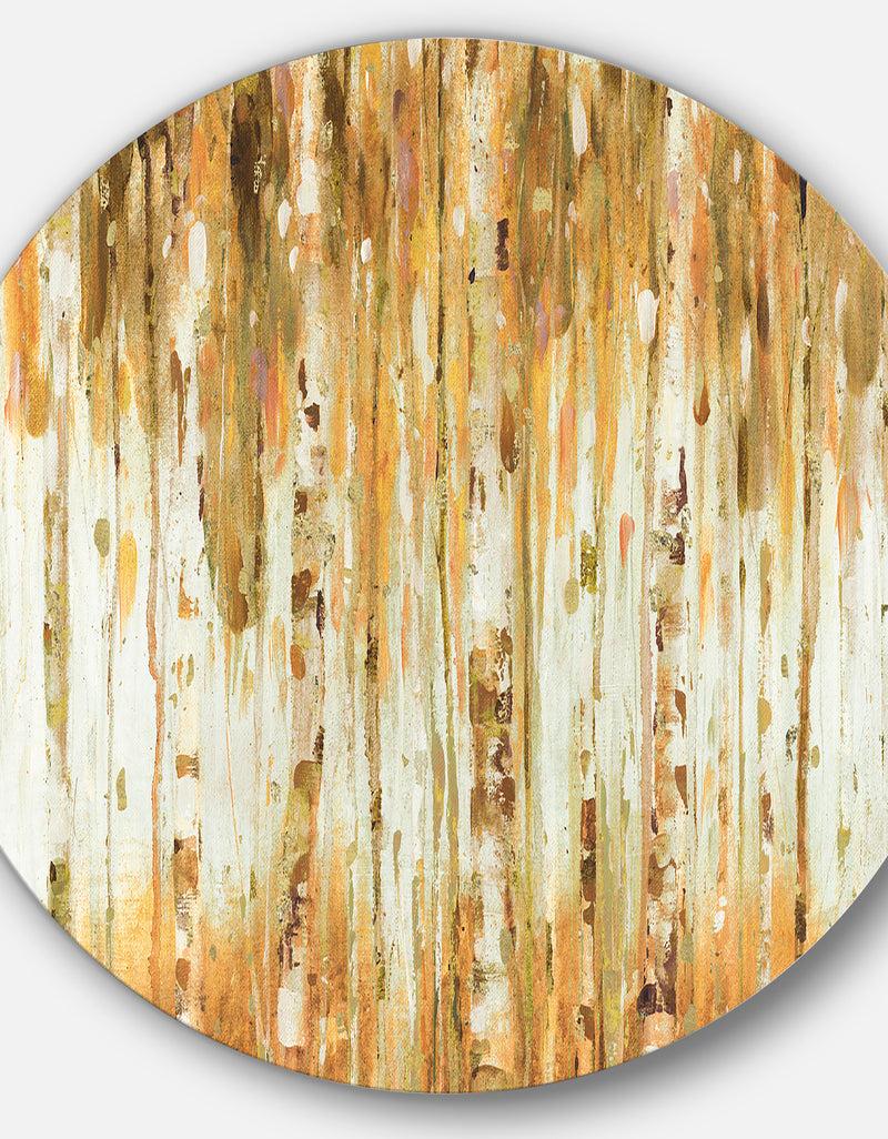 DesignQ The Forest I Fall Crop - Glam Metal Circle Wall Art