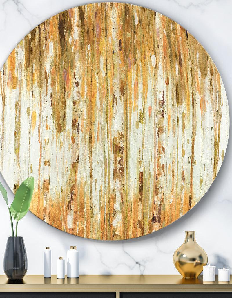 DesignQ The Forest I Fall Crop - Glam Metal Circle Wall Art