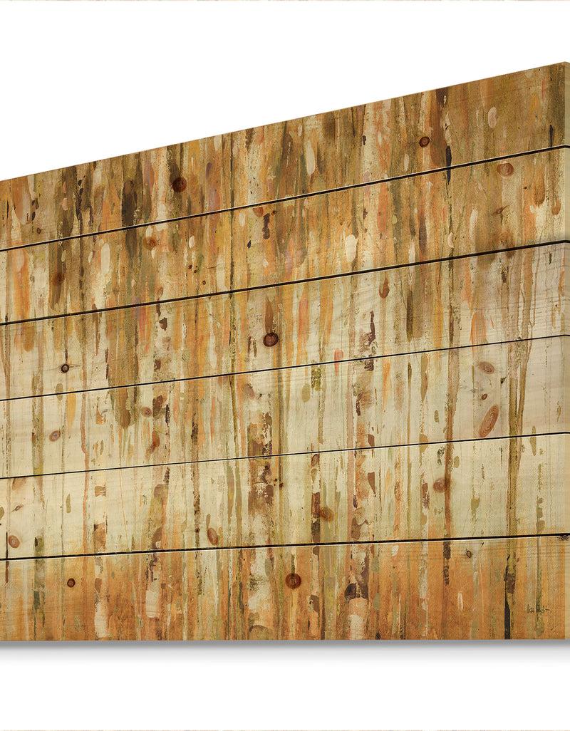 DesignQ The Forest I Fall Crop - Glam Print On Natural Pine Wood