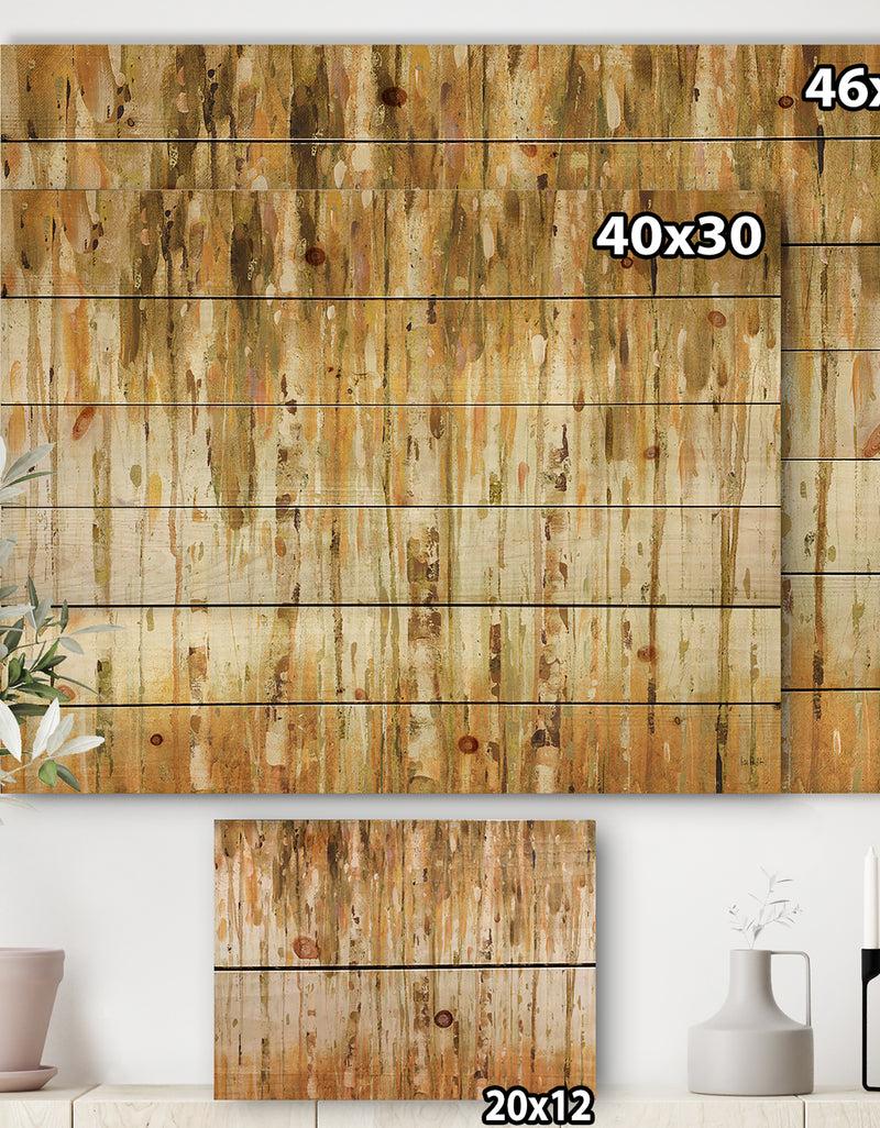 DesignQ The Forest I Fall Crop - Glam Print On Natural Pine Wood