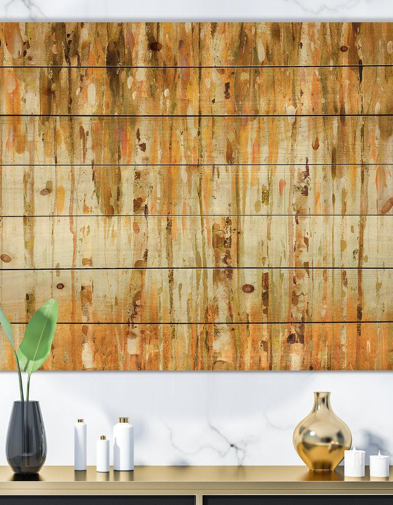 DesignQ The Forest I Fall Crop - Glam Print on Natural Pine Wood