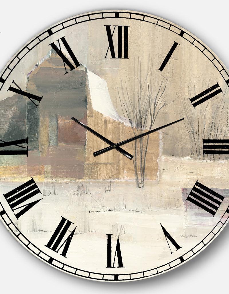 DesignQ The Gray Barn Jartop 'Winter On The Farmhouse - Oversized Metal Clock