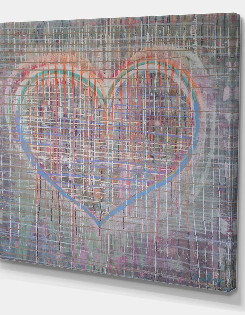 DesignQ The Heart In The Matrix - Modern & Contemporary Premium Canvas Wall Art