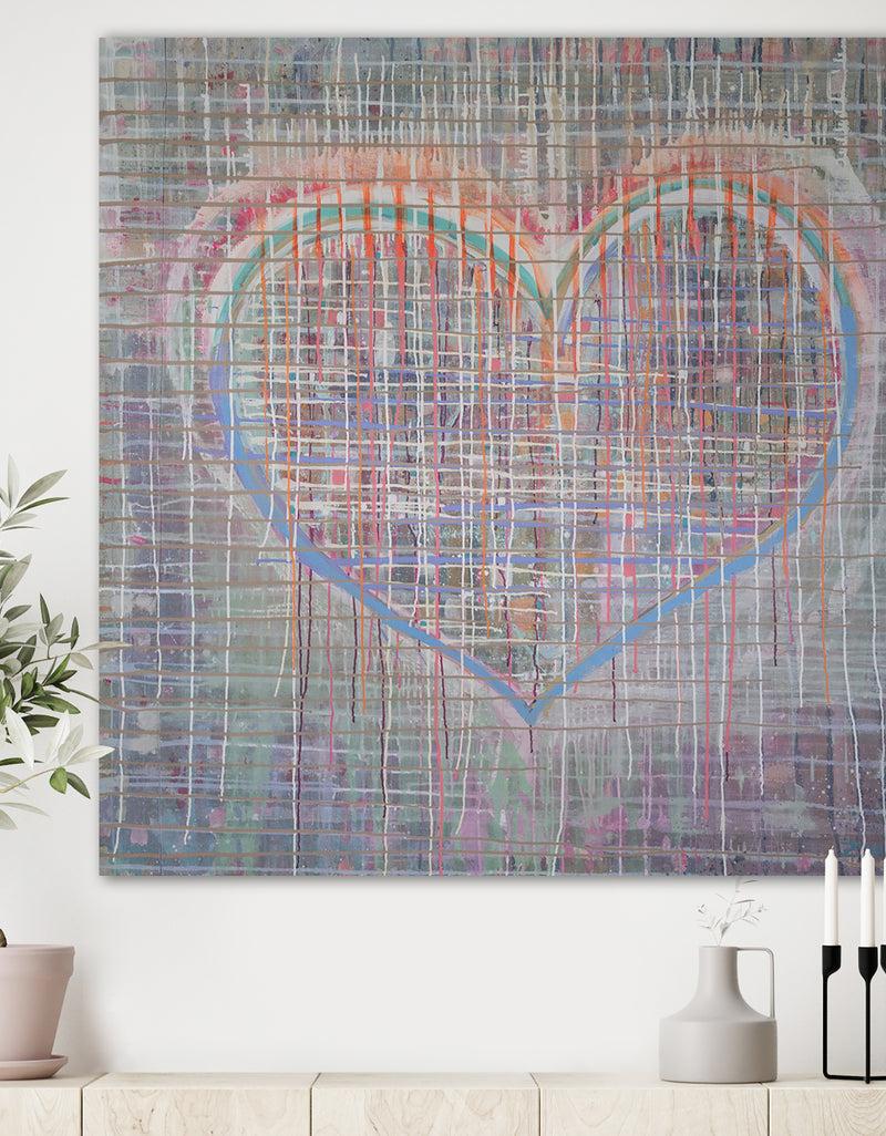 DesignQ The Heart In The Matrix - Modern & Contemporary Premium Canvas Wall Art