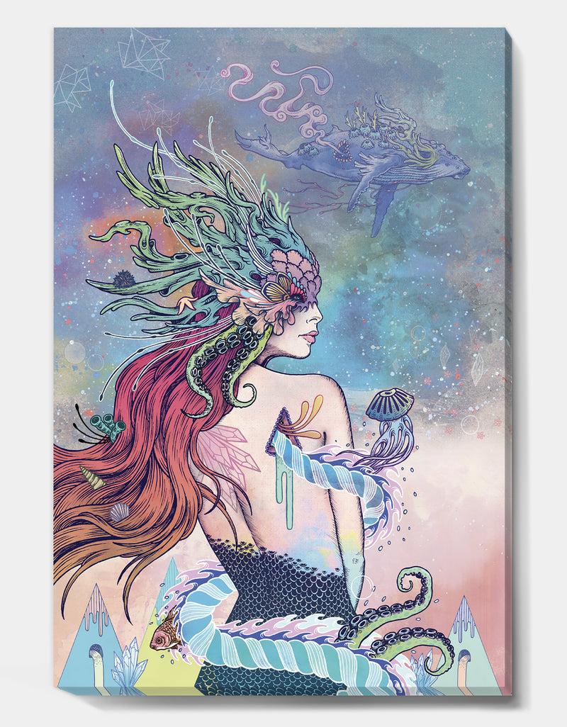 DesignQ The Last Mermaid - Modern & Contemporary Canvas Wall Art