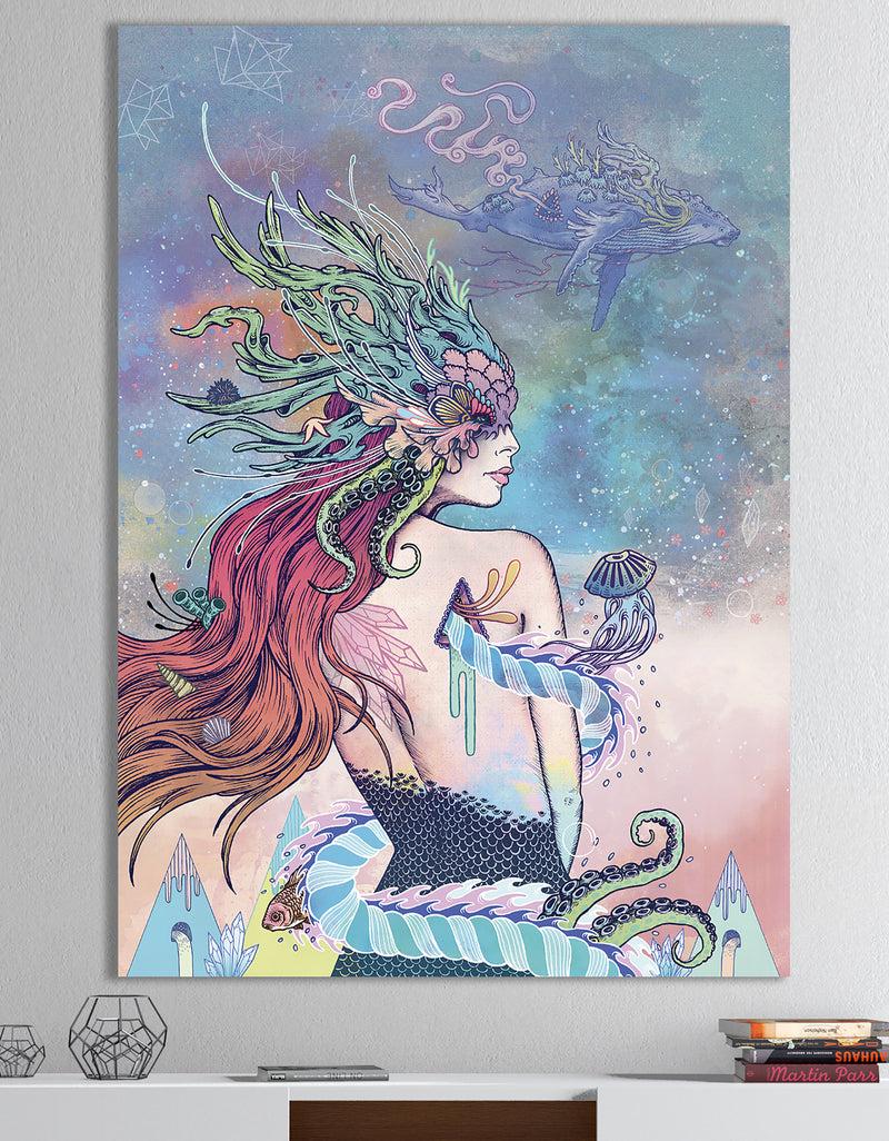 DesignQ The Last Mermaid - Modern & Contemporary Canvas Wall Art