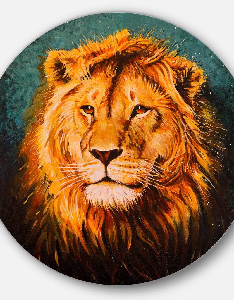 DesignQ The Lion Of Judah - Animal Glossy Metal Wall Art