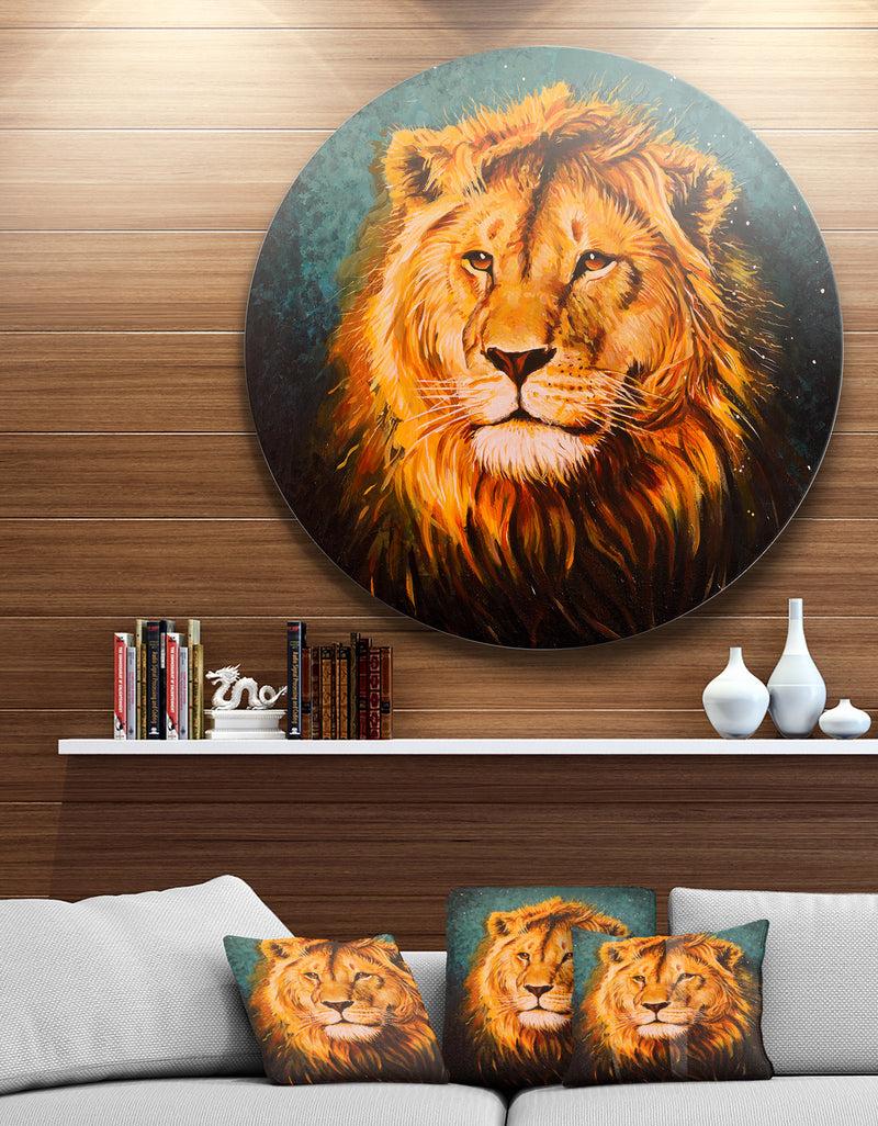 DesignQ The Lion of Judah - Animal Glossy Metal Wall Art