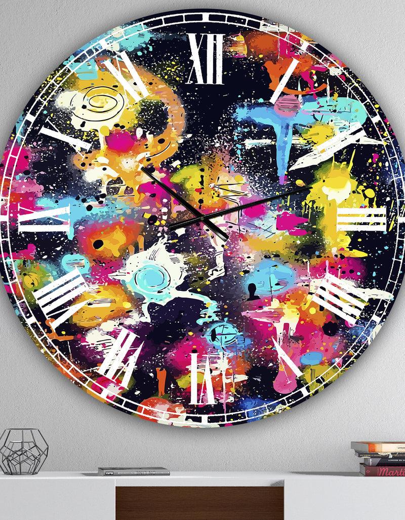 DesignQ The Lovers The Dreamers & Me - Oversized Modern Wall Clock