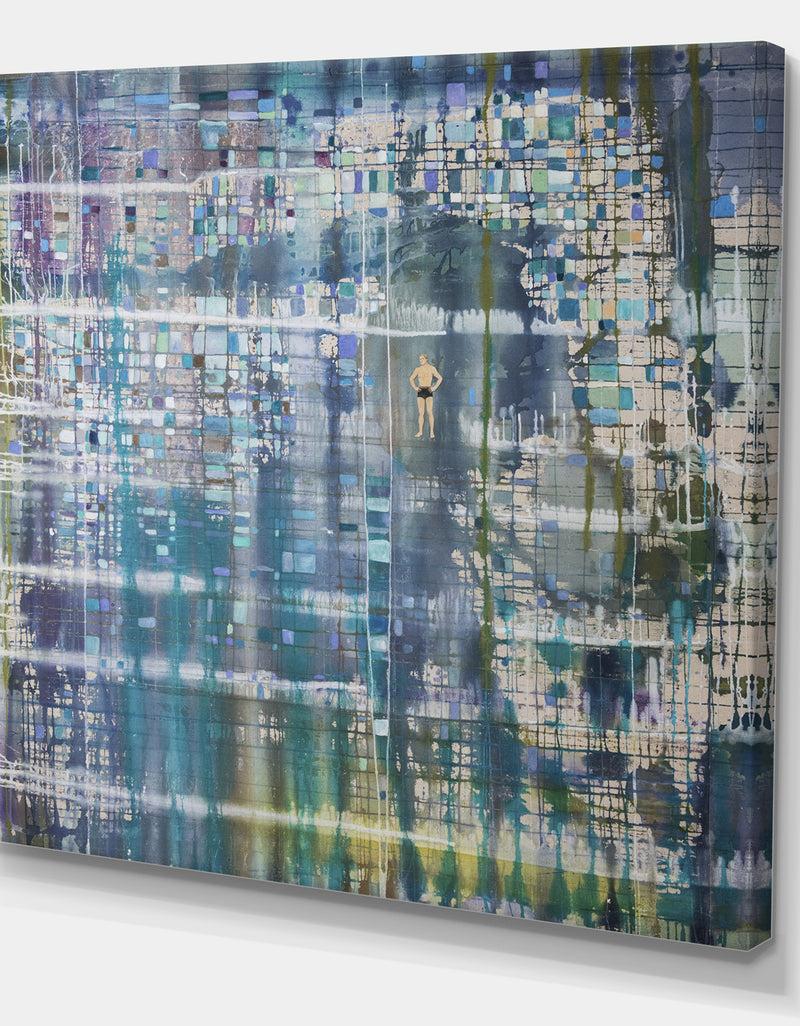 DesignQ The Man In The Blue Matrix - Modern & Contemporary Premium Canvas Wall Art