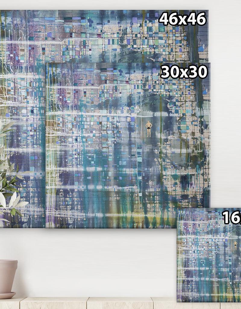 DesignQ The Man In The Blue Matrix - Modern & Contemporary Premium Canvas Wall Art