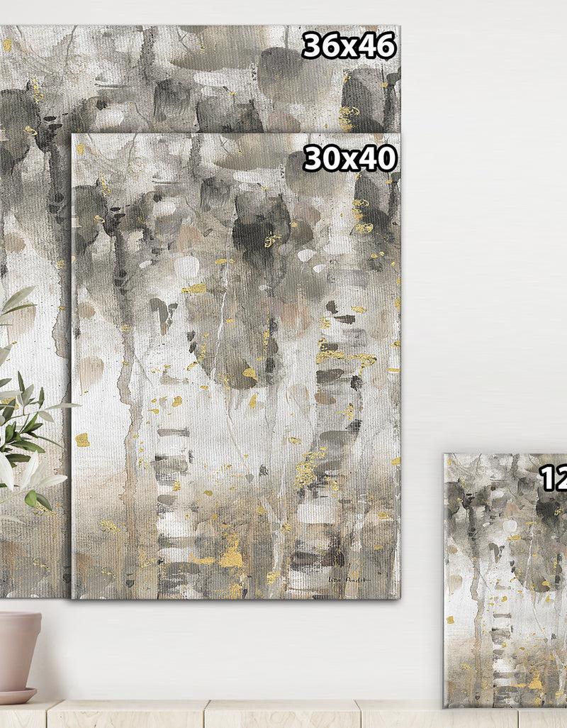 DesignQ The Modern Grey Forest I - Farmhouse Gallery-wrapped Canvas