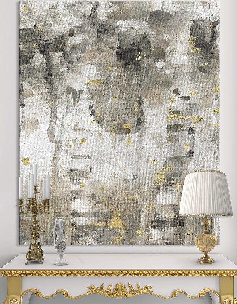 DesignQ The Modern Grey Forest I - Farmhouse Gallery-wrapped Canvas