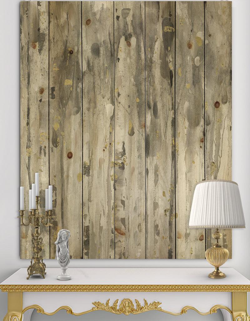 DesignQ The Modern Grey Forest III - Farmhouse Print on Natural Pine Wood