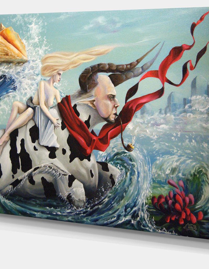 DesignQ The Rape Of Europe - Abstract Digital Art Canvas Print