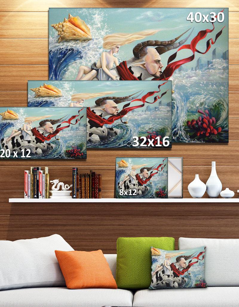 DesignQ The Rape Of Europe - Abstract Digital Art Canvas Print
