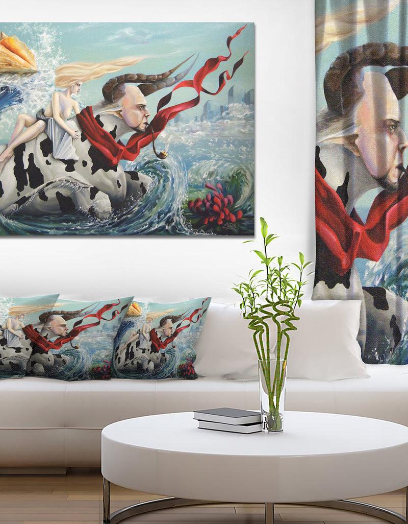 DesignQ The Rape of Europe - Abstract Digital Art Canvas Print